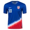 Maillot de Supporter Etats-Unis Pulisic 10 Extérieur 2024 Pour Homme